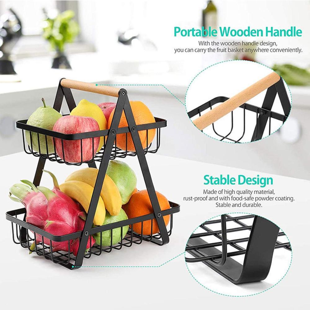 Elegant Double - Layer Easy Storage Fruit Basket