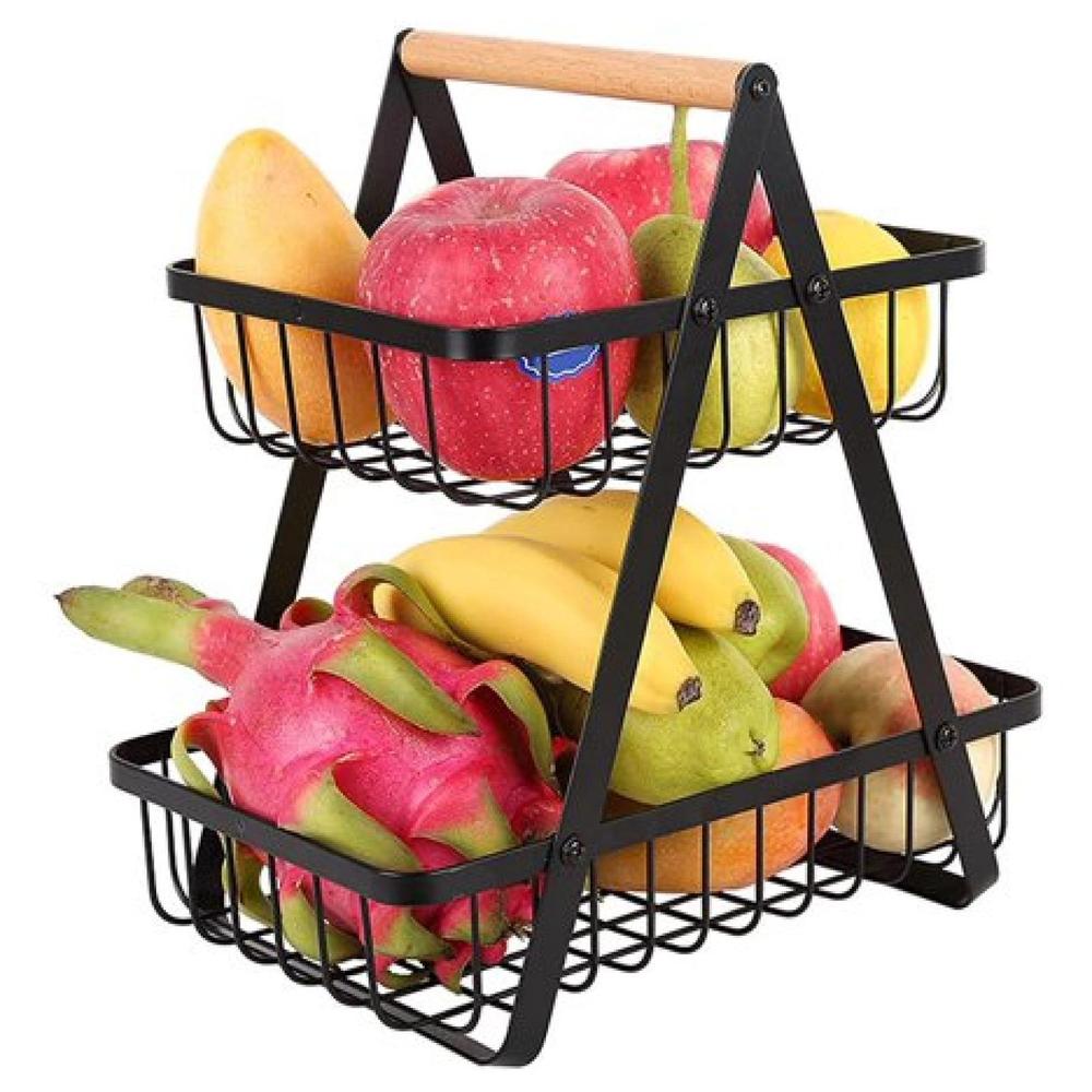 Elegant Double - Layer Easy Storage Fruit Basket