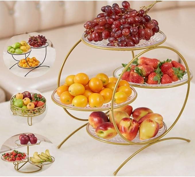 Elegant Golden Metal Fruit Basket