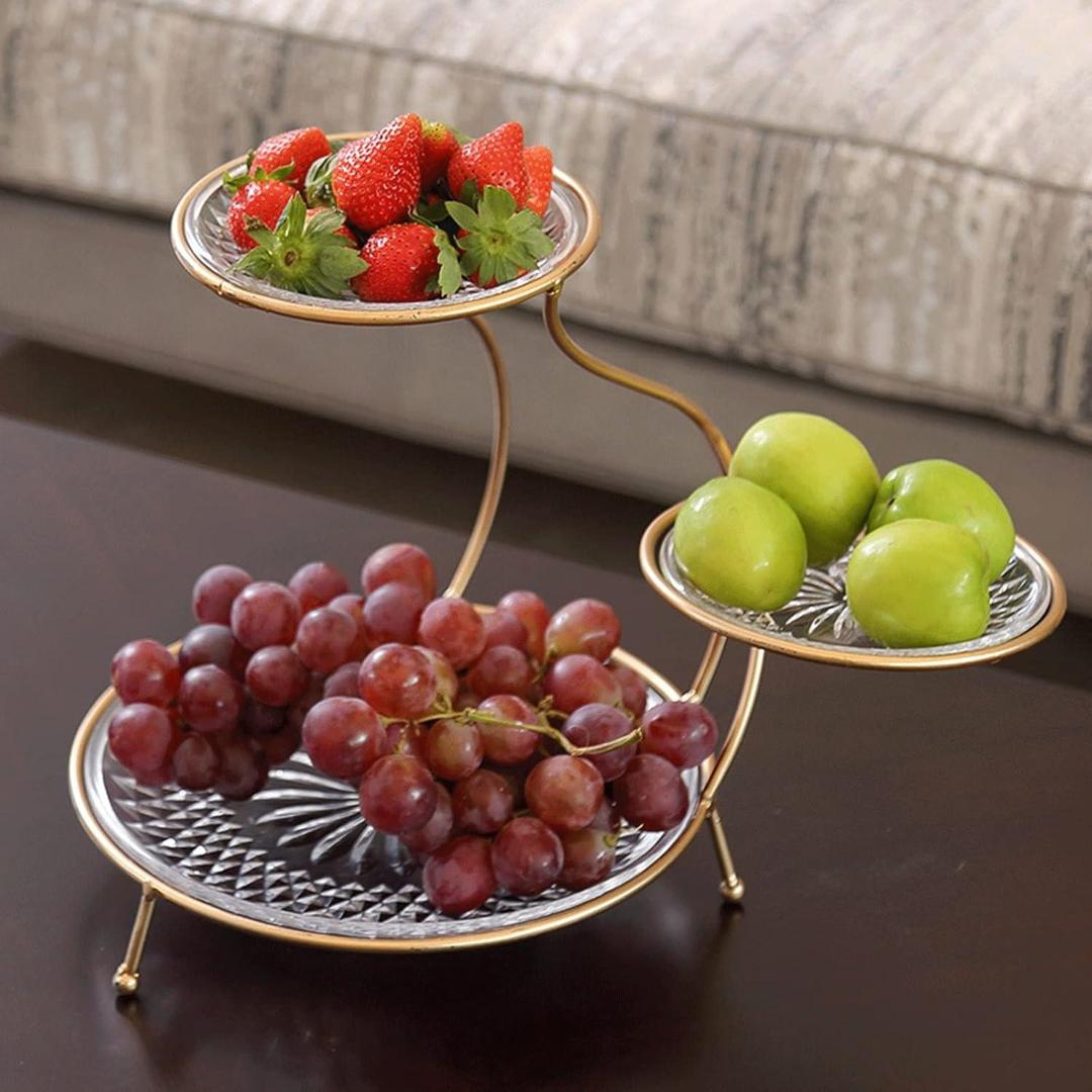 Elegant Golden Metal Fruit Basket