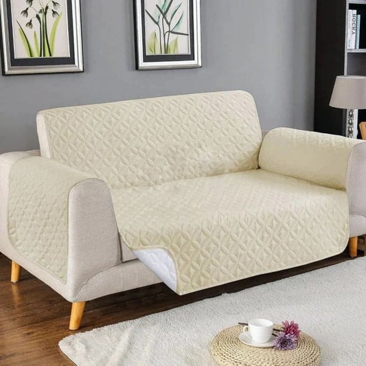 Ultrasonic Quilted Cotton Sofa Covers - Off white