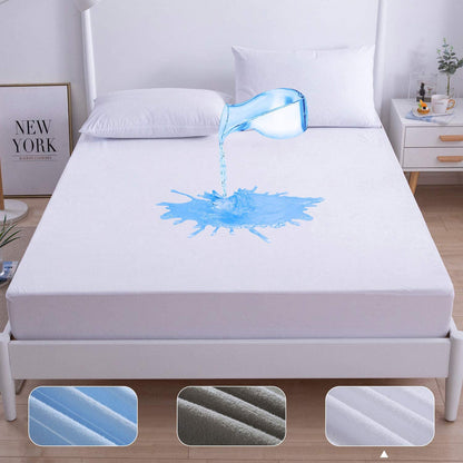 Terry Waterproof Mattress Protector- White