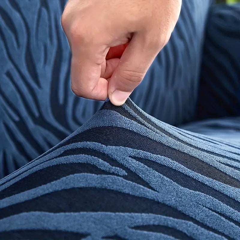 Zebra Sofa Cover Navy Blue