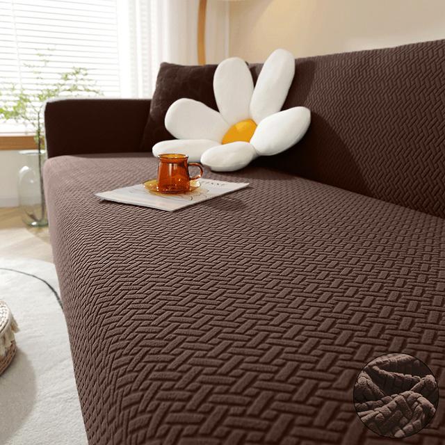 Elegant Stripe Sofa Cover - Chocolate Brown