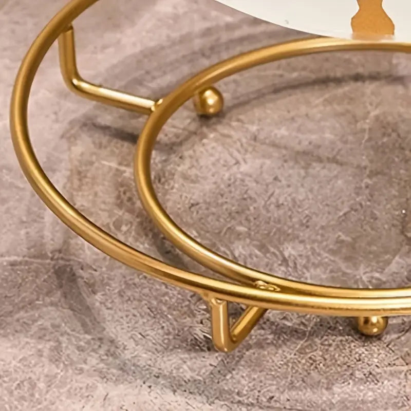 Luxury Round Wrought Iron Bathroom Countertop Organizer