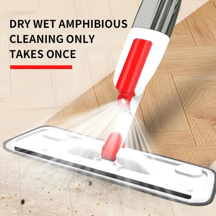360° Spray Mop for Floors – Microfiber, Washable Pads & Refillable Water Tank