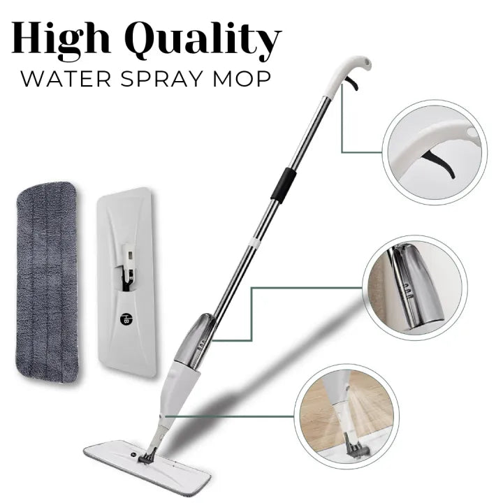 360° Spray Mop for Floors – Microfiber, Washable Pads & Refillable Water Tank