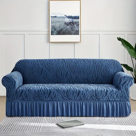 Zebra Sofa Cover Navy Blue
