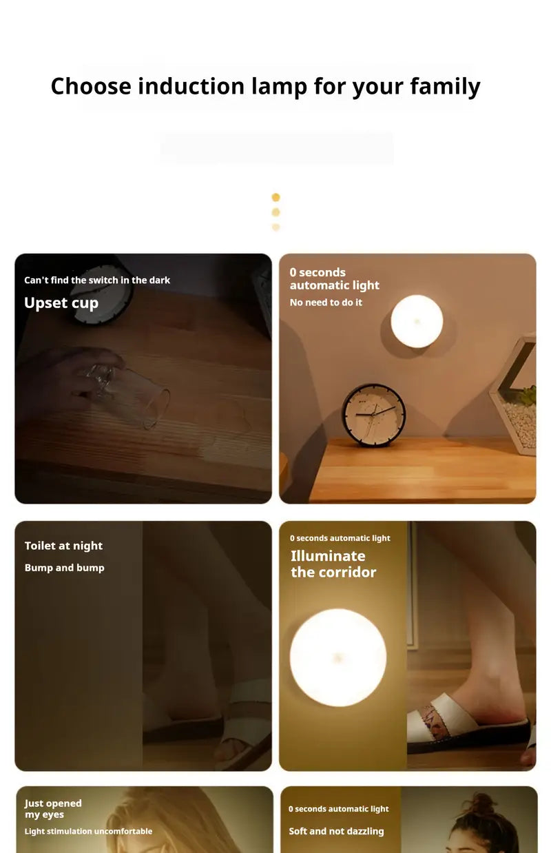 Elegant Wireless Motion Sensor Night Light Bedroom Decor