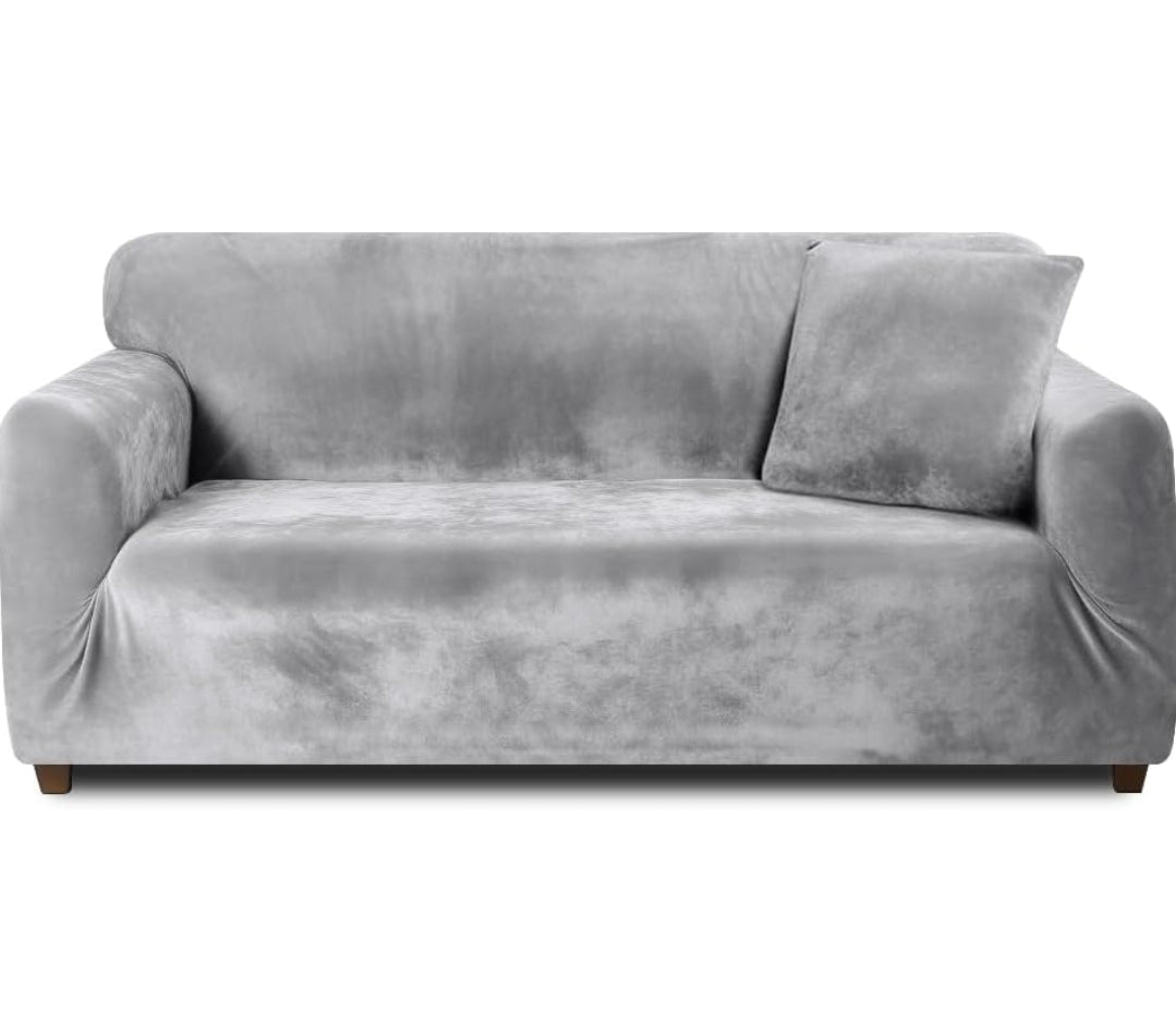 Luxe Comfort Velvet Sofa Cover Grey