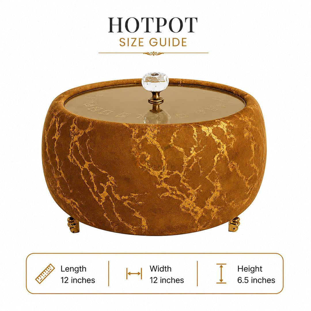 Luxury Turkish Velvet Hotpot with Crystal Lid Handle